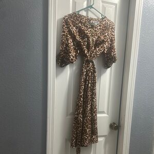 Leopard Print Long Sleeve Dress